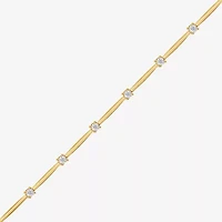 F/Vs2) Womens 14K Gold Over Silver Inch Solid Chain Bracelet
