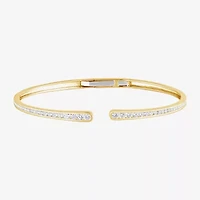 (F, Vs2) Womens 1 CT. T.W. Lab Grown White Diamond 14K Gold Over Silver Bangle Bracelet