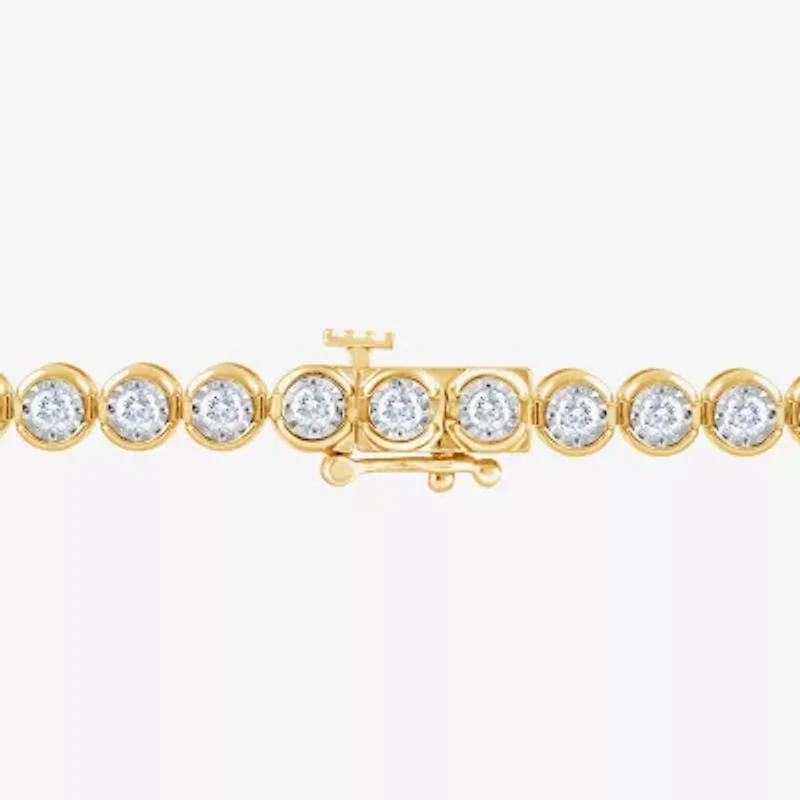 (F, Vs2) Womens 2 CT. T.W. Lab Grown White Diamond 14K Gold Over Silver 7 Inch Tennis Bracelet