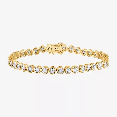 (F, Vs2) Womens 2 CT. T.W. Lab Grown White Diamond 14K Gold Over Silver 7 Inch Tennis Bracelet