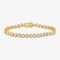 (F, Vs2) Womens 2 CT. T.W. Lab Grown White Diamond 14K Gold Over Silver 7 Inch Tennis Bracelet
