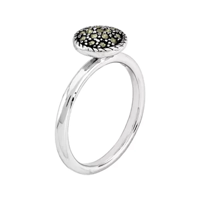 Personally Stackable Marcasite Sterling Silver Stackable Ring