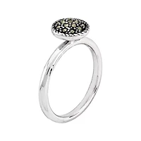 Personally Stackable Marcasite Sterling Silver Stackable Ring