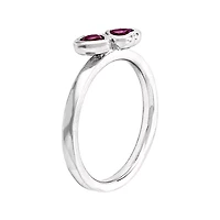 Personally Stackable Genuine Rhodolite Sterling Silver Heart RIng