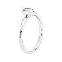 Personally Stackable Oval Genuine White Topaz Ring