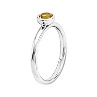 Personally Stackable 5mm Round Genuine Citrine Ring