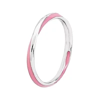Personally Stackable Sterling Silver Twisted Pink Enamel Ring