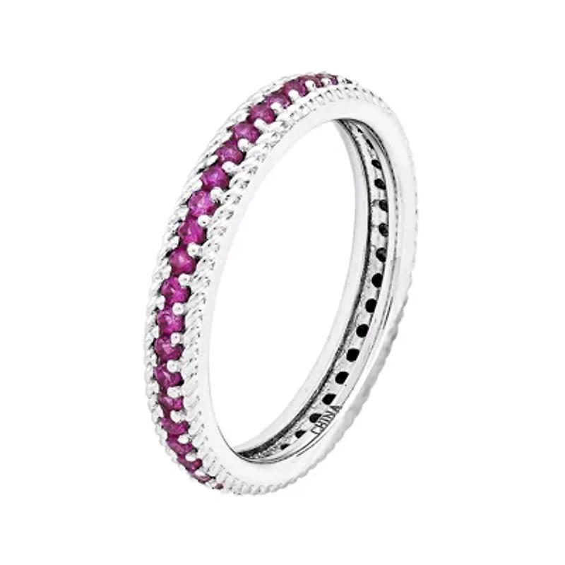 Personally Stackable Lab-Created Ruby Eternity Ring