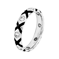 Personally Stackable Cubic Zirconia and Enamel Ring