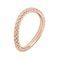 Personally Stackable 18K Rose Gold Over Sterling Silver Cable Wave Ring
