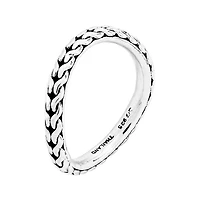 Personally Stackable Sterling Silver Woven Wave Ring