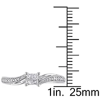 1/5 CT.T.W. Natural Princess Diamond 10K Gold Engagement Ring