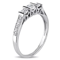 1/2 CT.T.W. Natural Round Diamond 10K Gold Engagement Ring