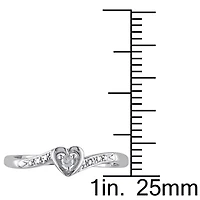 Womens Diamond Accent Natural White Sterling Silver Heart Cocktail Ring