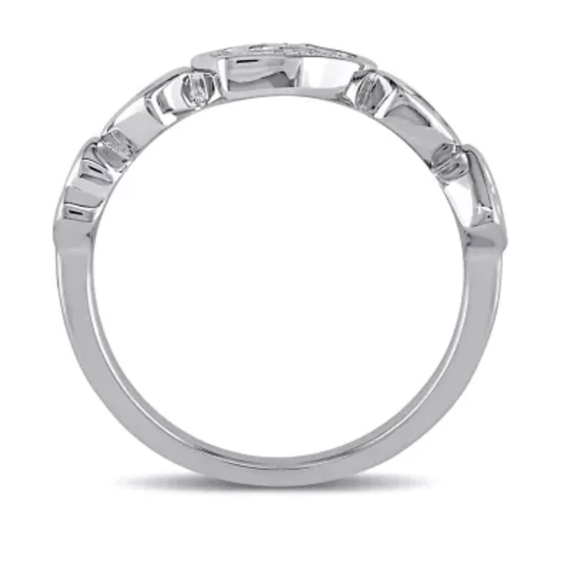 Womens Diamond Accent Natural White Sterling Silver Heart Cocktail Ring