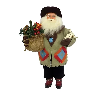 18" Southwestern " Christmas Santa Figurine
