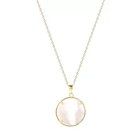 Unicorn Womens White Cubic Zirconia 14K Gold Over Silver Round 18 Inch Pendant Necklace