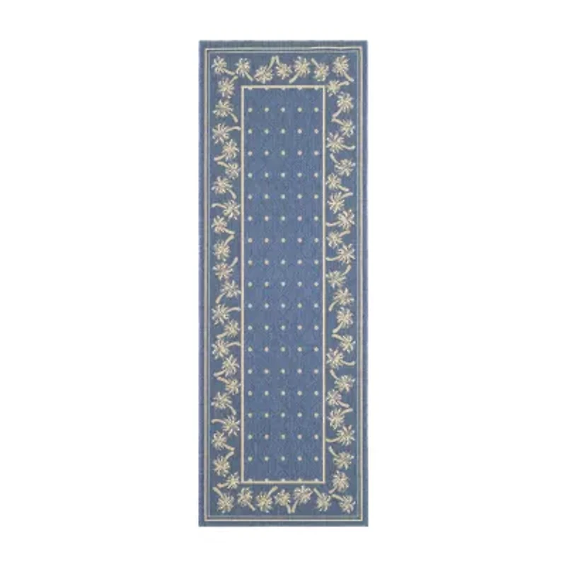 Safavieh Courtyard Collection Moema Floral Indoor/Outdoor Runner Rug