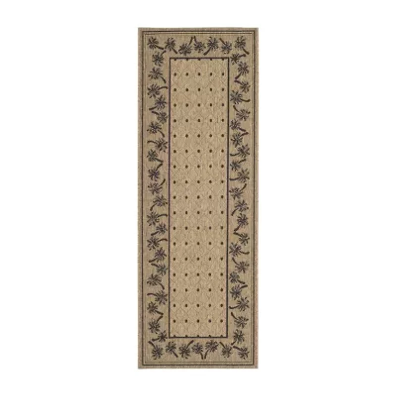 Safavieh Courtyard Collection Moema Floral Indoor/Outdoor Runner Rug