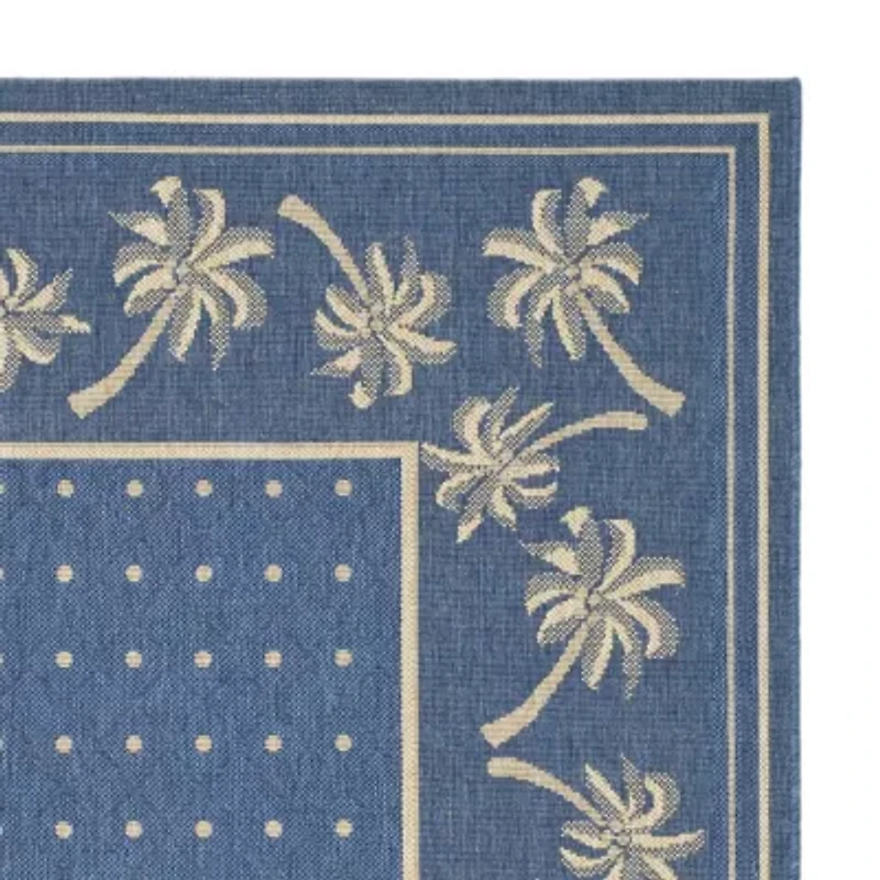 Safavieh Courtyard Collection Moema Floral Indoor/Outdoor Runner Rug