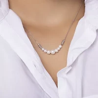 Womens White Sterling Silver 18 Inch Collar Necklace