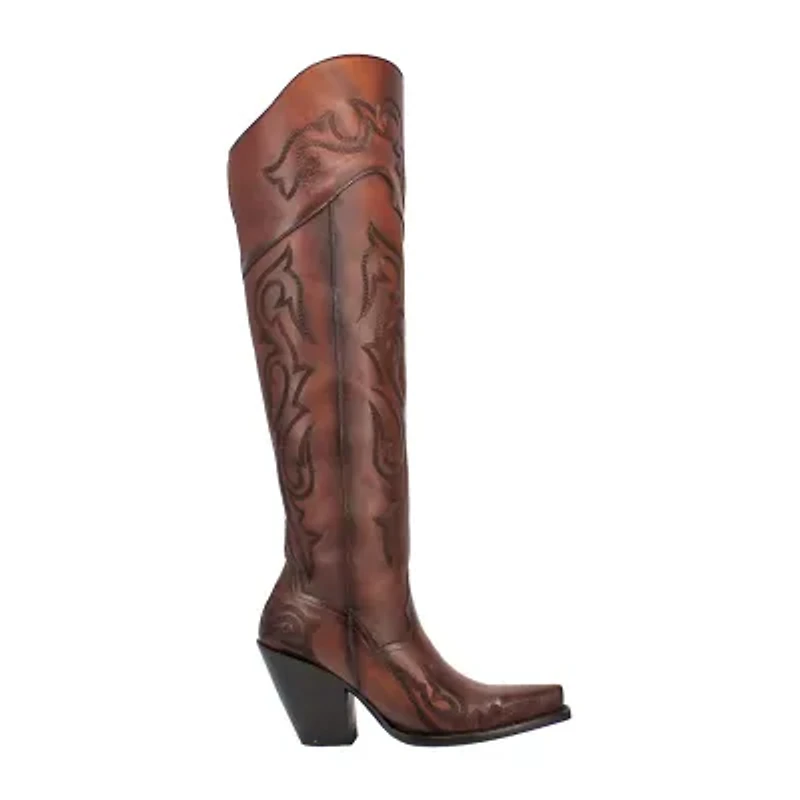 Dan Post Womens Wide Calf Block Heel Over the Knee Boots