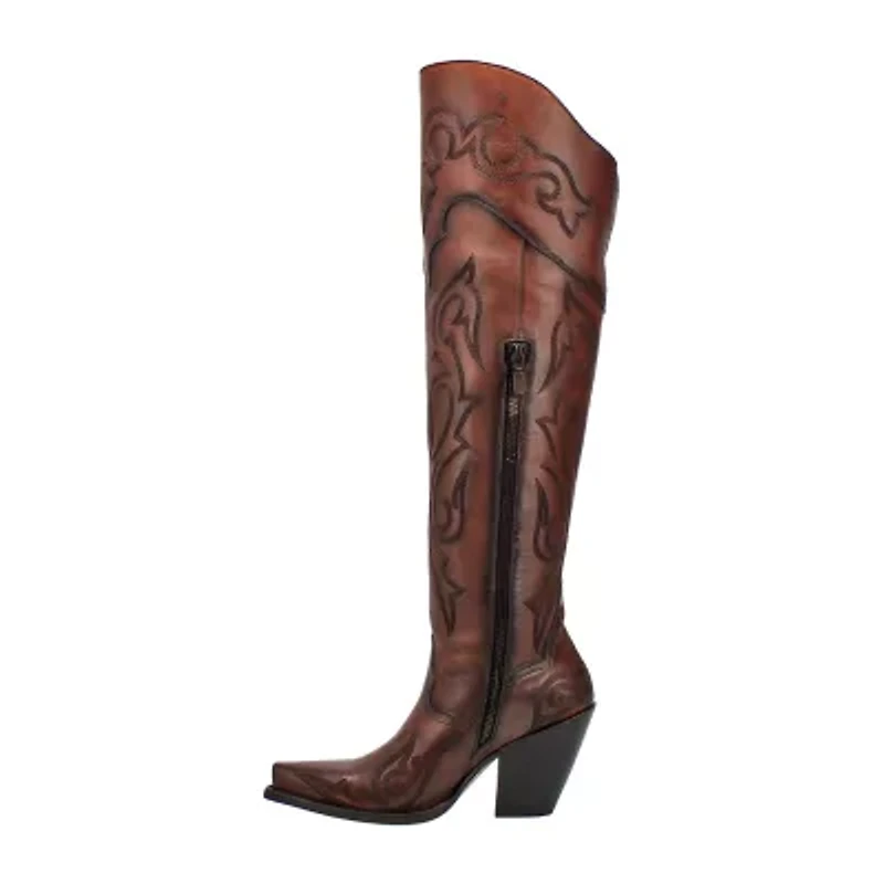 Dan Post Womens Wide Calf Block Heel Over the Knee Boots