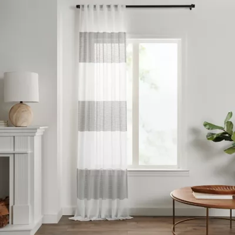 Mercantile Gilson Rod Pocket Back Tab Light-Filtering Single Curtain Panel