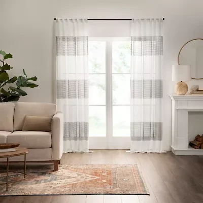 Mercantile Gilson Rod Pocket Back Tab Light-Filtering Single Curtain Panel