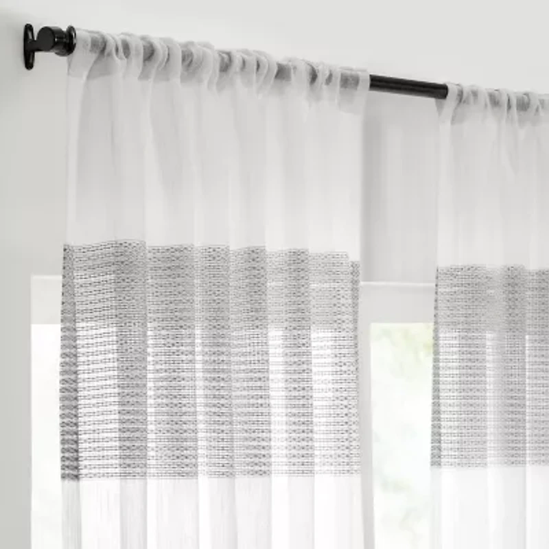 Mercantile Gilson Rod Pocket Back Tab Light-Filtering Single Curtain Panel