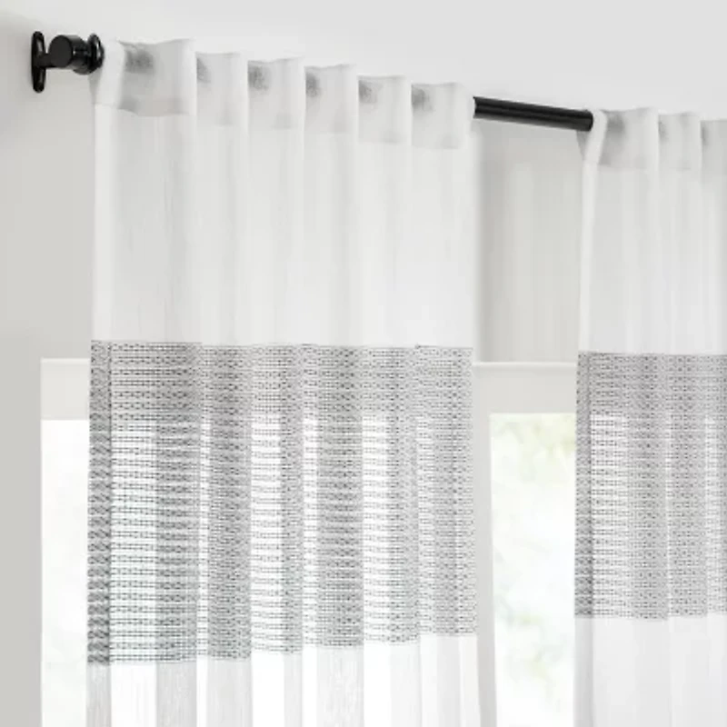 Mercantile Gilson Rod Pocket Back Tab Light-Filtering Single Curtain Panel