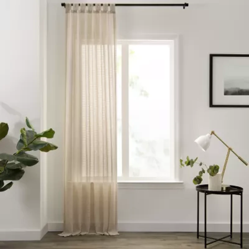 Mercantile Willow Tab Top Light-Filtering Single Curtain Panel