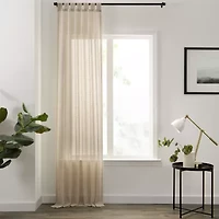 Mercantile Willow Tab Top Light-Filtering Single Curtain Panel