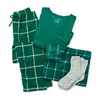 Liz Claiborne Womens V-Neck Long Sleeve 4-pc. Tall Pajama Sets