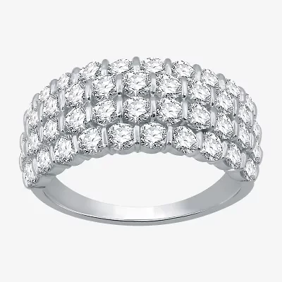Womens 2 CT. T.W. Natural White Diamond 10K Gold Anniversary Wedding Band