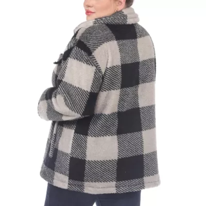 White Mark Womens Lightweight Plus Shirt Jacket