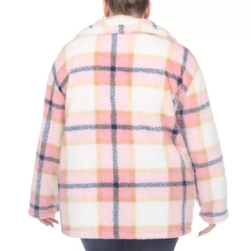 White Mark Womens Plus Lightweight Shirt Jacket