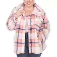 White Mark Womens Plus Lightweight Shirt Jacket