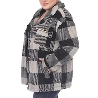 White Mark Womens Lightweight Plus Shirt Jacket
