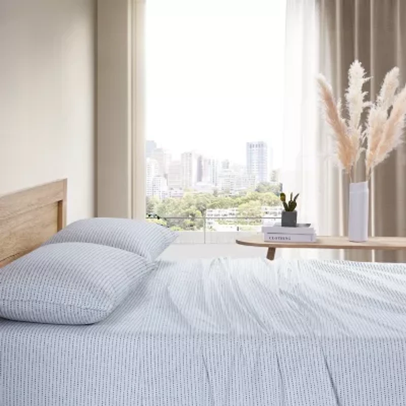 City Scene Cotton Percale 200TC Easy Care Sheet Set