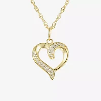 Girls 1/4 CT. Lab Created White Cubic Zirconia 14K Gold Over Silver 16 Inch Pendant Necklace