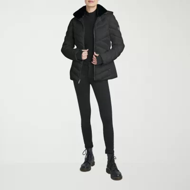 Hfx Womens Hooded Easy-on + Easy-off Lightweight Puffer Jacket
