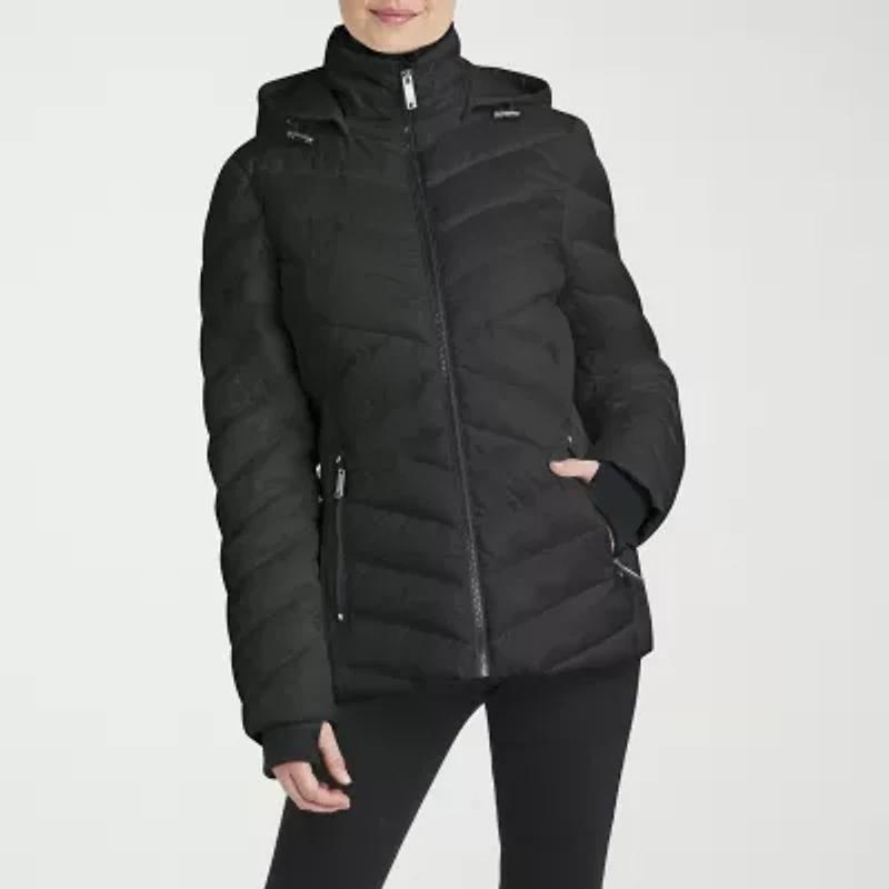 Hfx Womens Hooded Easy-on + Easy-off Lightweight Puffer Jacket