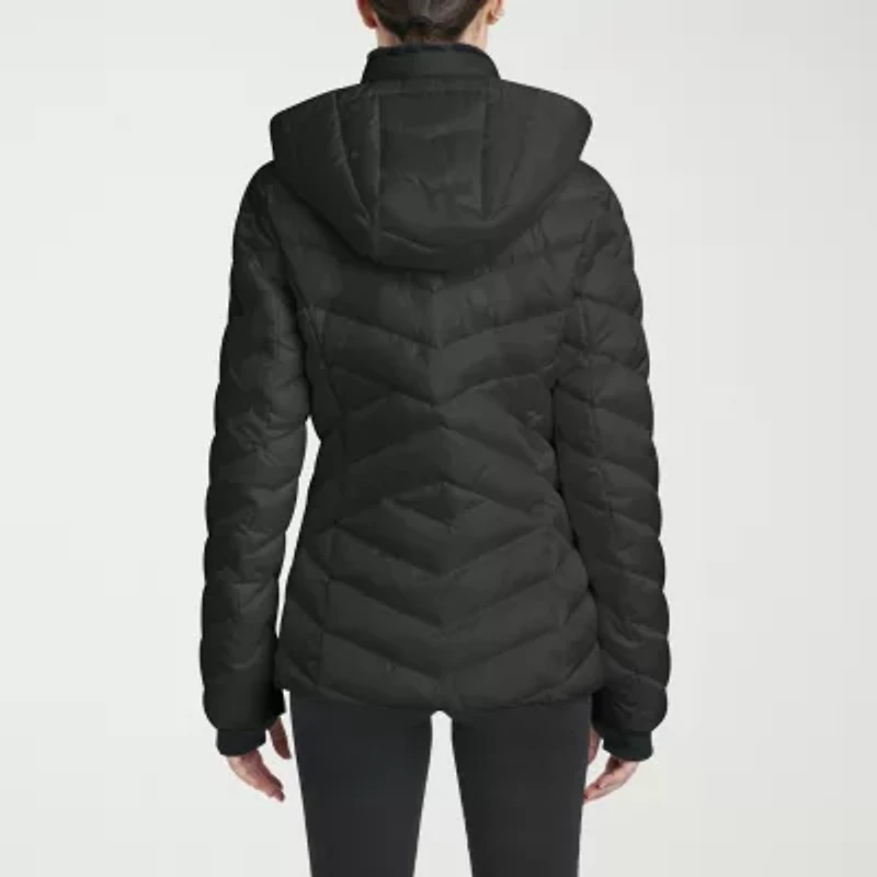 Hfx Womens Hooded Easy-on + Easy-off Lightweight Puffer Jacket