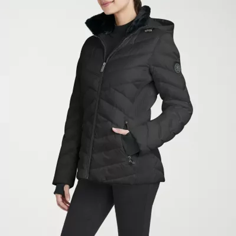 Hfx Womens Hooded Easy-on + Easy-off Lightweight Puffer Jacket