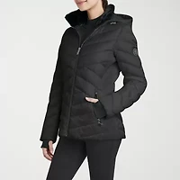 Hfx Womens Hooded Easy-on + Easy-off Lightweight Puffer Jacket