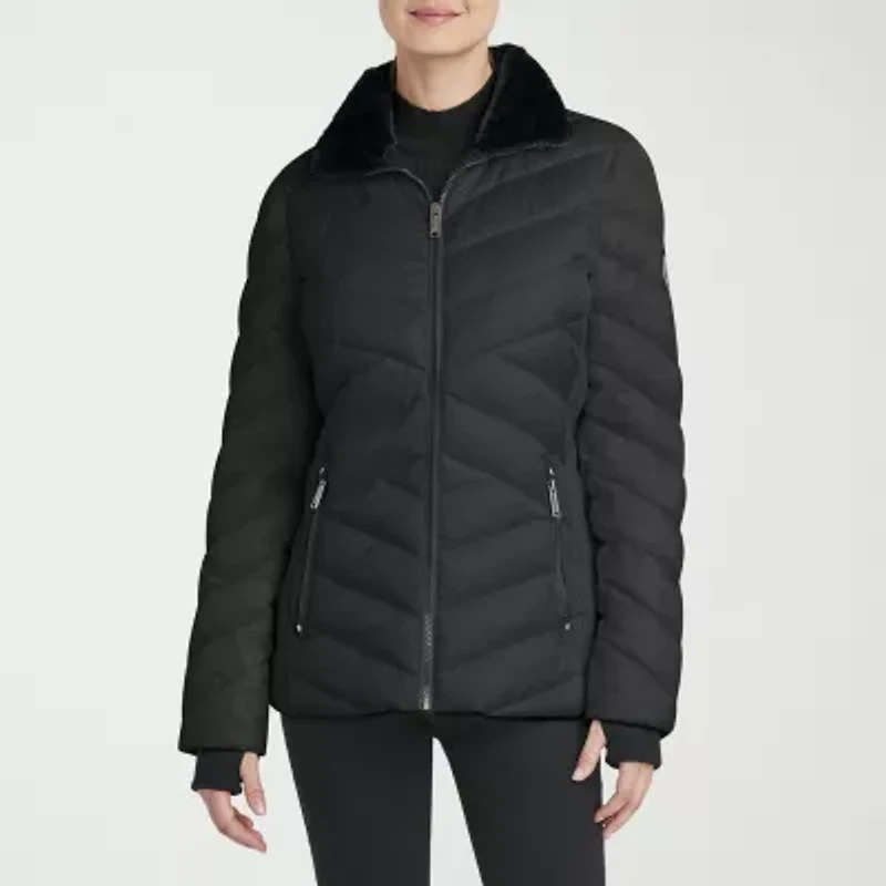 Hfx Womens Hooded Easy-on + Easy-off Lightweight Puffer Jacket