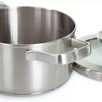BergHOFF Leo Graphite Recycled 18/10 Stainless Steel 1.7-qt. Stockpot with Glass Lid