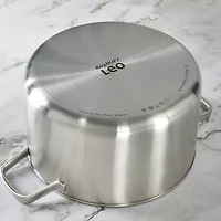 BergHOFF Leo Graphite Recycled 18/10 Stainless Steel 6.3-qt. Stockpot with Glass Lid