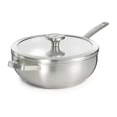 BergHOFF Leo Graphite Recycled 18/10 Stainless Steel 11" Wok with Glass Lid